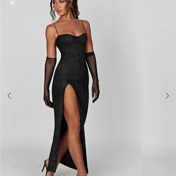 BABYBOO TRIXIE MAXI DRESS - BLACK SPARKLE - Picture 3 of 10